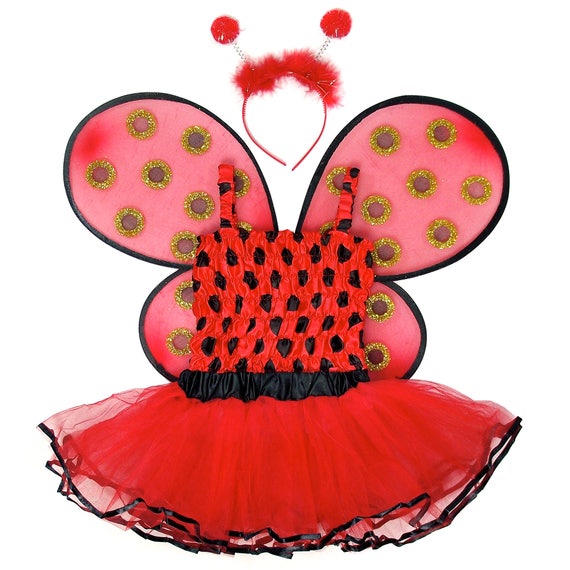 Womens Girls Angel Fairy Bumblebee Ladybird Ladybug Costume Wings headband wing