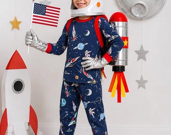 Disfraz de astronauta para niños / Conjunto de disfraces de explorador espacial para niños y niñas con accesorios de astronauta / Disfraz de Halloween para juegos de simulación