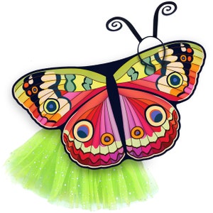 Butterfly Wings Girls Dance Outfit Kids Costume Wing Cape and Tutu