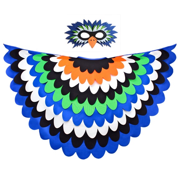 Bird Cape Boys Blue Bird Costume for Kids With Wings and Mask