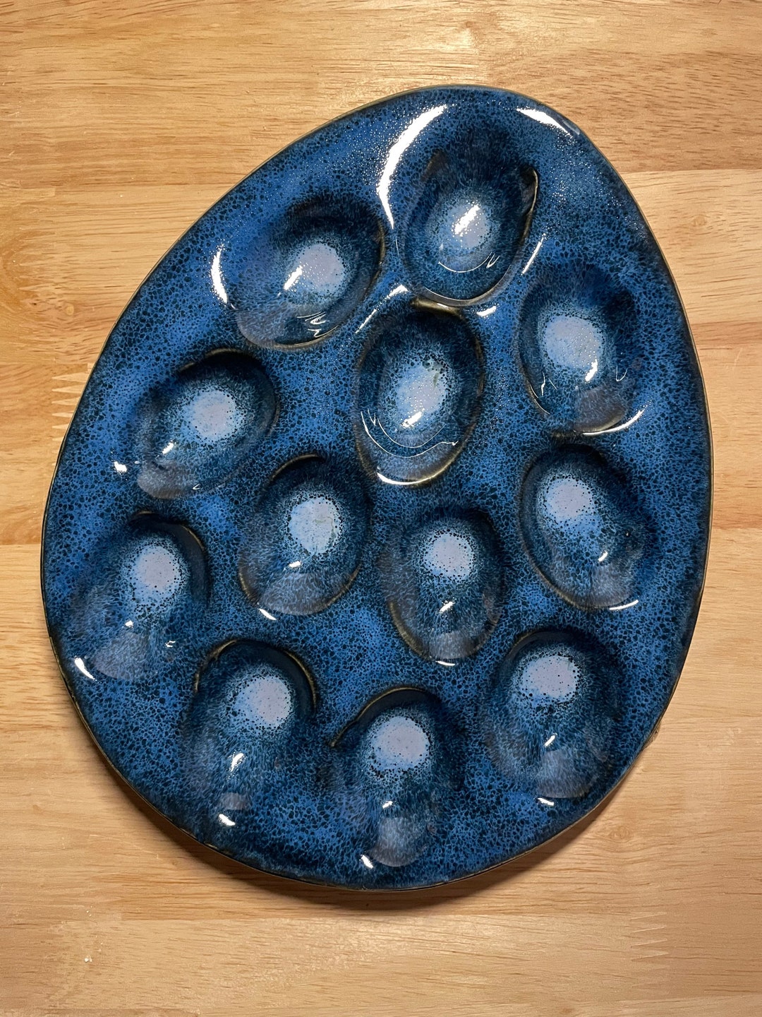 Pottery Deviled Egg Plate Etsy