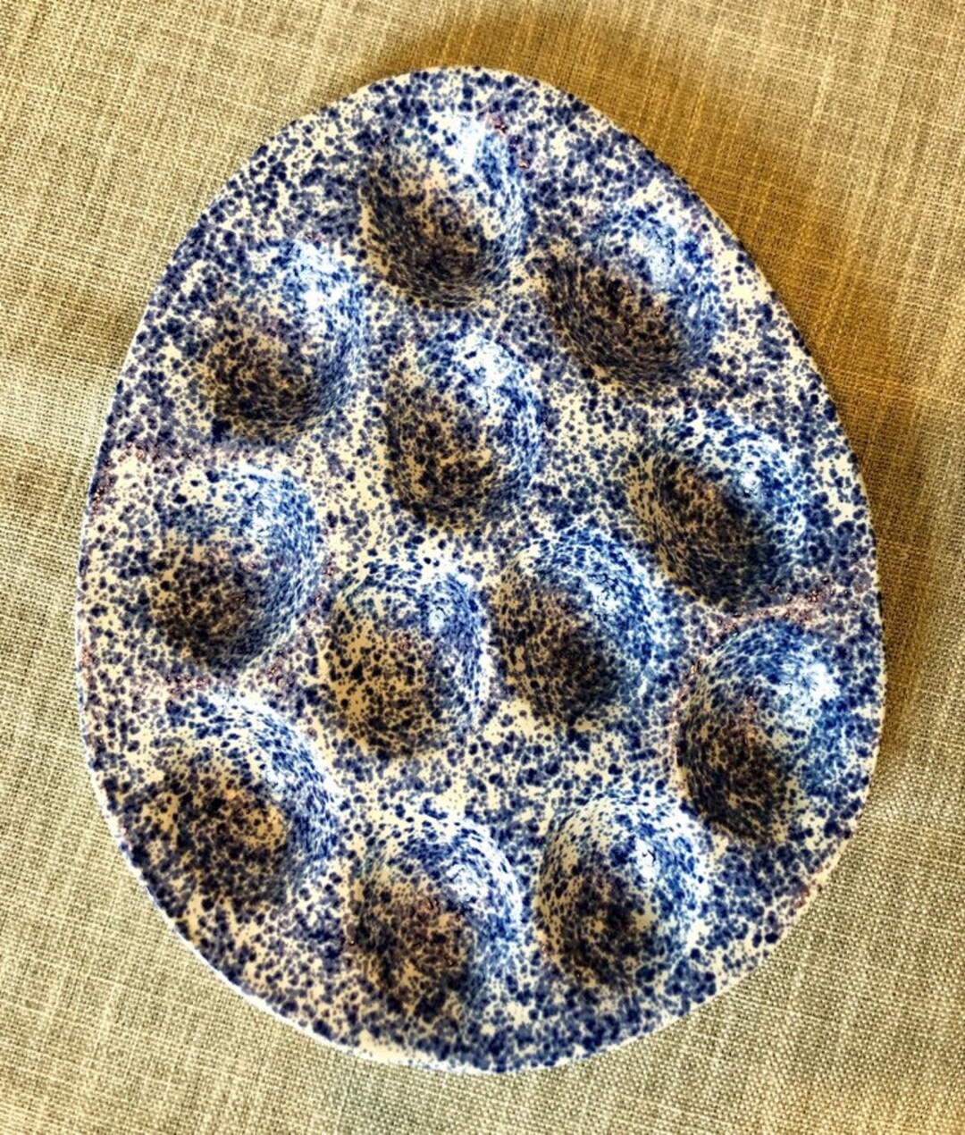 Pottery Deviled Egg Plate Etsy