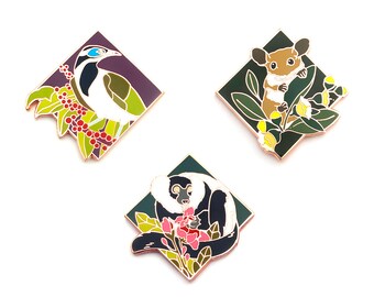 SECONDS - Pollinator Pins and Pin Sets - Lemur, Possum, and Honeyeater