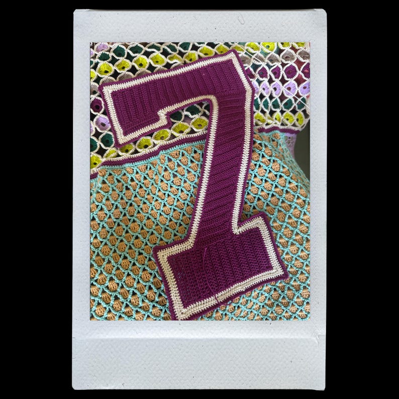 Varsity Crochet Numbers Pattern | Block Number Applique for Jackets ...