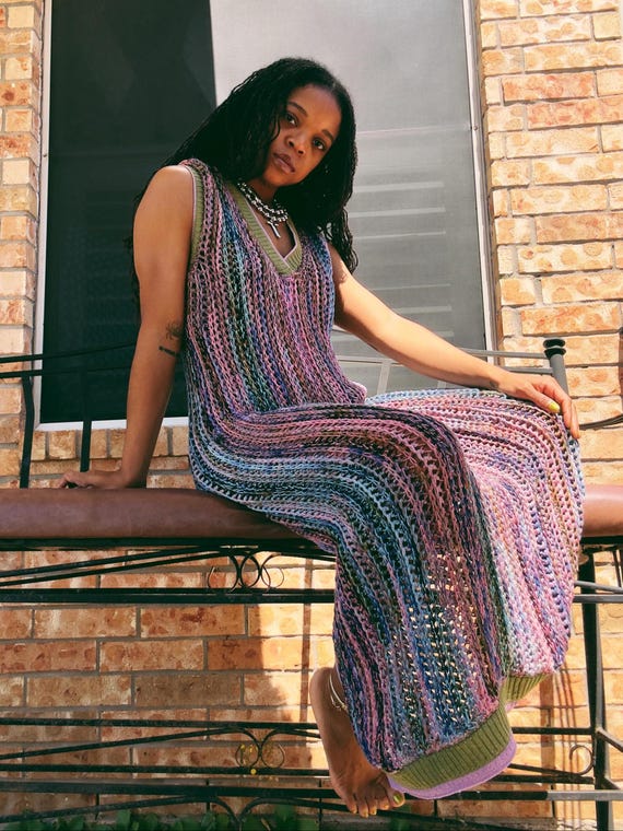 V-neck Sweater Maxi Dress | Crochet Dress PDF Pattern | Digital Download -  Etsy
