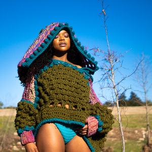 Oversized Crochet Hoodie