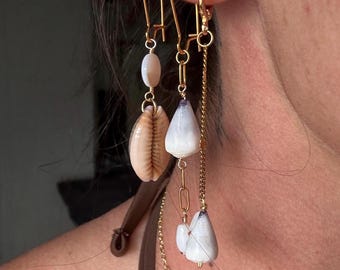 Handmade Hawaiian Cowrie Seashell Earrings: Island Jewelry
