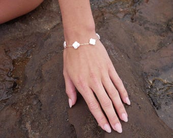 Clover Pearl Bracelet: Handmade Ocean Jewelry