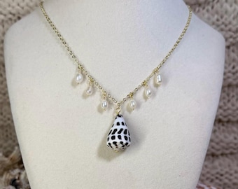 Hebrew Cone Shell Necklace: 14k Gold Plated