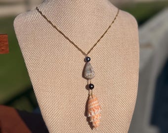 Stacked Hawaiian Cone Shell Necklace with Pearls | Rare Sea Jewelry