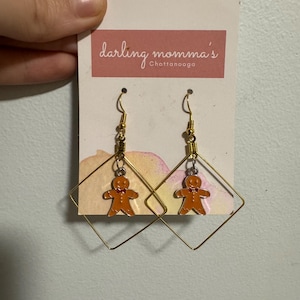 gingerbread man earrings