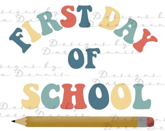 Fonte retrô de volta às aulas com design PNG de sublimação de lápis | Download digital | Sublimação Escolar | De volta às aulas Escola PNG |