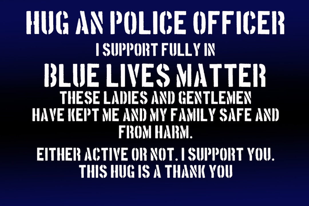Blue Lives Matter Hug Business Cards Pack of 10 Etsy