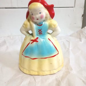 Little Riding Hood Planter Vintage Dutch MCM Vase  Red Hat Maiden Sebring Stanford Shawnee Art Pottery 1950s Amish Mid Century Country Girl