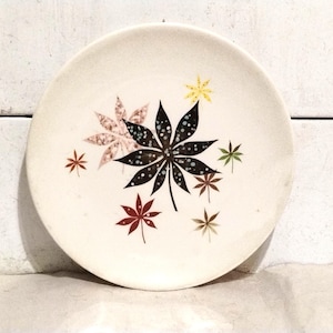 Calico Luncheon Plate Bread n Butter Autumn Leaf Ceramic Mid-Century Modern China Shenango Peter Terris Shenango Whimisical Art 8"