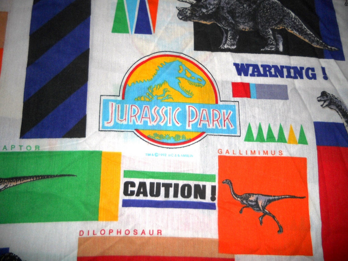 Jurassic Park Twin Size Bed Sheet Fitted Material Bedding Etsy