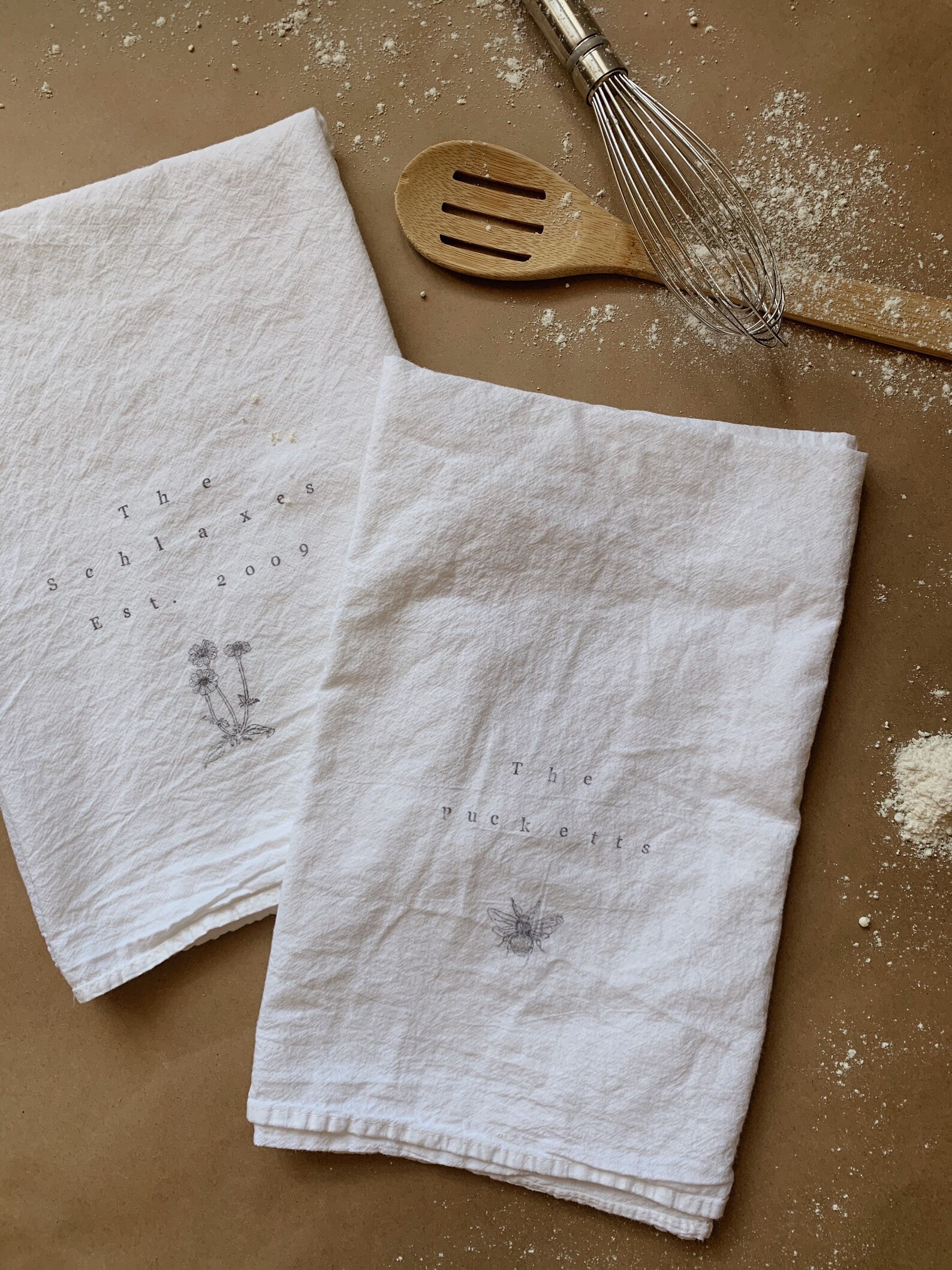 Personalized Tea Towels Mothers Day Holiday Gift Birthday Etsy