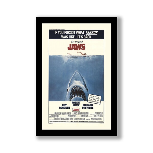 Jaws Frame Jaws Movie Poster Framed - Etsy