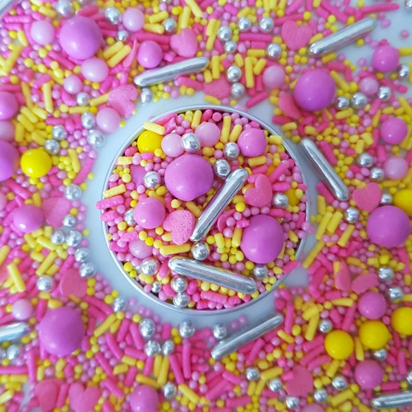 PINK LEMONADE 120g Sprinkles • Cake Decorating Australia • Sprinkle Mix • Sprinkles Australia • Fairy Dust Sprinkles