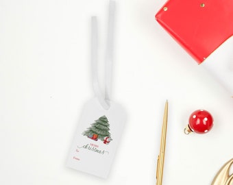 Christmas Tree Gift Tags with Merry Christmas saying