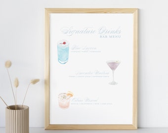Tablero de menú de bebidas exclusivo para bodas - Decoración de bar personalizada