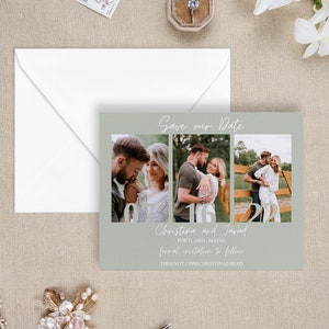 Modern 3-Photo Save the Date Template (Canva Download)