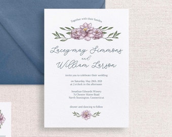 Garden Wedding Invites | Floral Invitation Card | Floral Wedding Invitation | Garden Wedding Invitations | Floral Invite | Simple Invitation