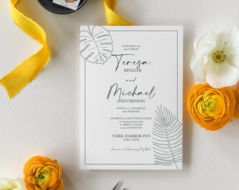 Tropical Wedding Invitations perfect for a destination wedding