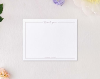 Chic Gracias Conjunto de papelería personalizada / Tarjetas de notas personalizadas - Tamaño A2, Impresión tipográfica de lujo