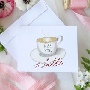 | de carte Miss You carte d’amoureux du café | Vous manquez un latte | Juste parce que tu me manques carte | carte longue distance | Carte de distanciation sociale