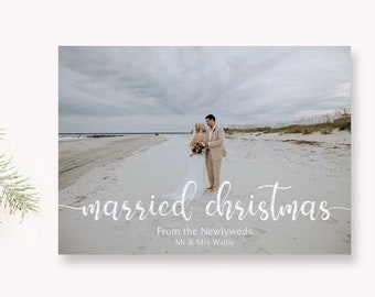 Married Christmas Photo Card Perfect for the Newlywed