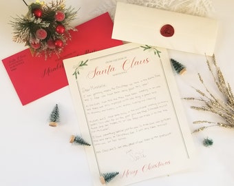 Gepersonaliseerde brief van kerstman aan kind