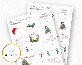 Christmas Gift Tags Sticker Sheet for All Your Holiday Gifts and Presents