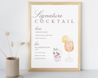 Letreros personalizados para bebidas exclusivas de bodas - Decoración personalizada del menú del bar