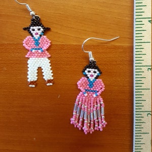 Beaded Native Couple Earrings