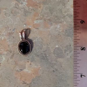 Vintage Sterling Silver and Onyx Pendant