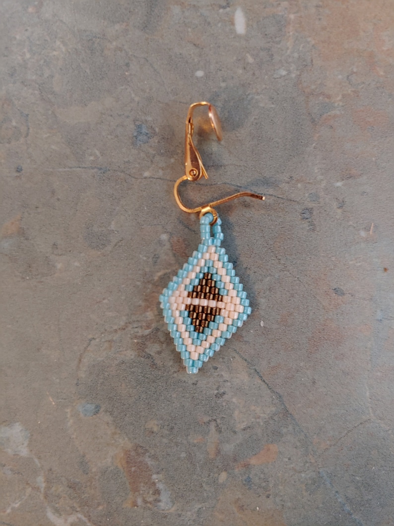 Vintage Clip-on Beaded Native American Earrings
