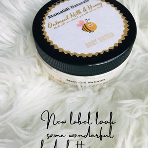 Oatmeal, milk & Honey Body butter cream lotion with Raw honey and colloidal oat| goat milk| Bar soap | Gift