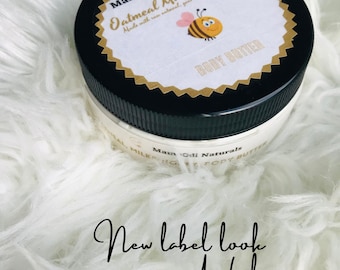 Oatmeal, milk & Honey Body butter cream lotion with Raw honey and colloidal oat| goat milk| Bar soap | Gift