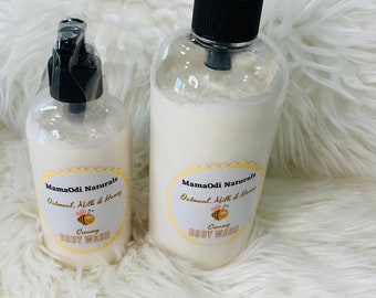 Oatmeal milk and Honey creamy body wash| liquid shower cream| gift idea| moisturizing body cleanser|tear free| paraben free