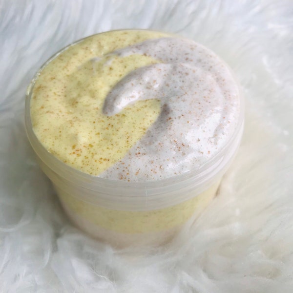 Pina Colada Foaming Whipped Sugar Scrub with pineapples & Coconut Milk| exfoliating body scrub| skin care| gift ideas