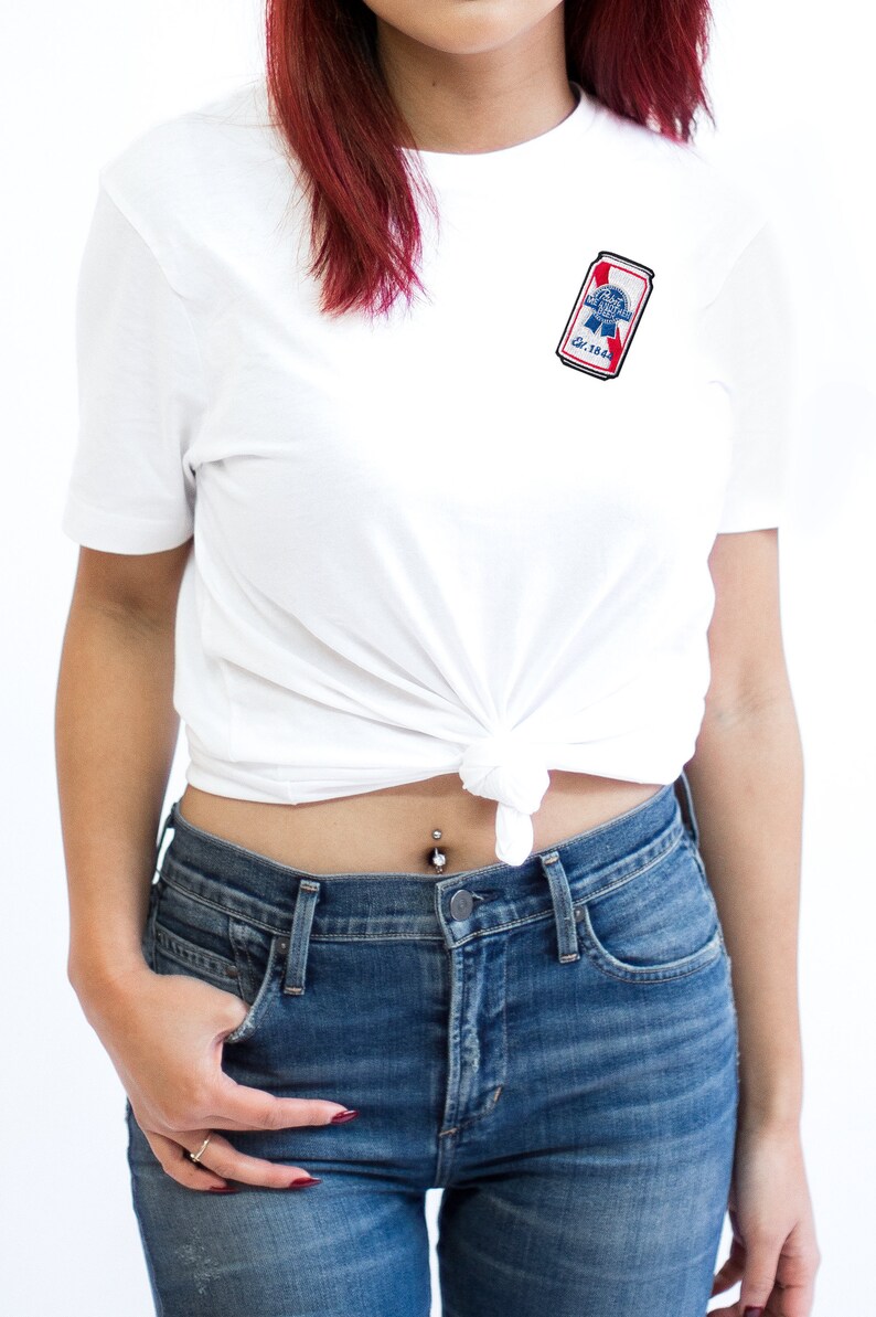 Applique DIY For Jackets Pabst Blue Ribbon Patch Beer Drink Party Iron On Hats Backpacks Shirts Embroidered Sew On