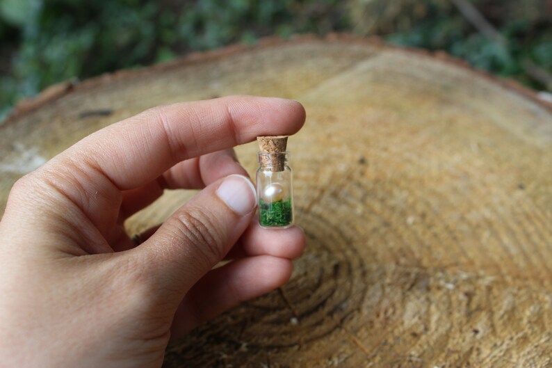 Miniature dragon/'s egg in glass bottle