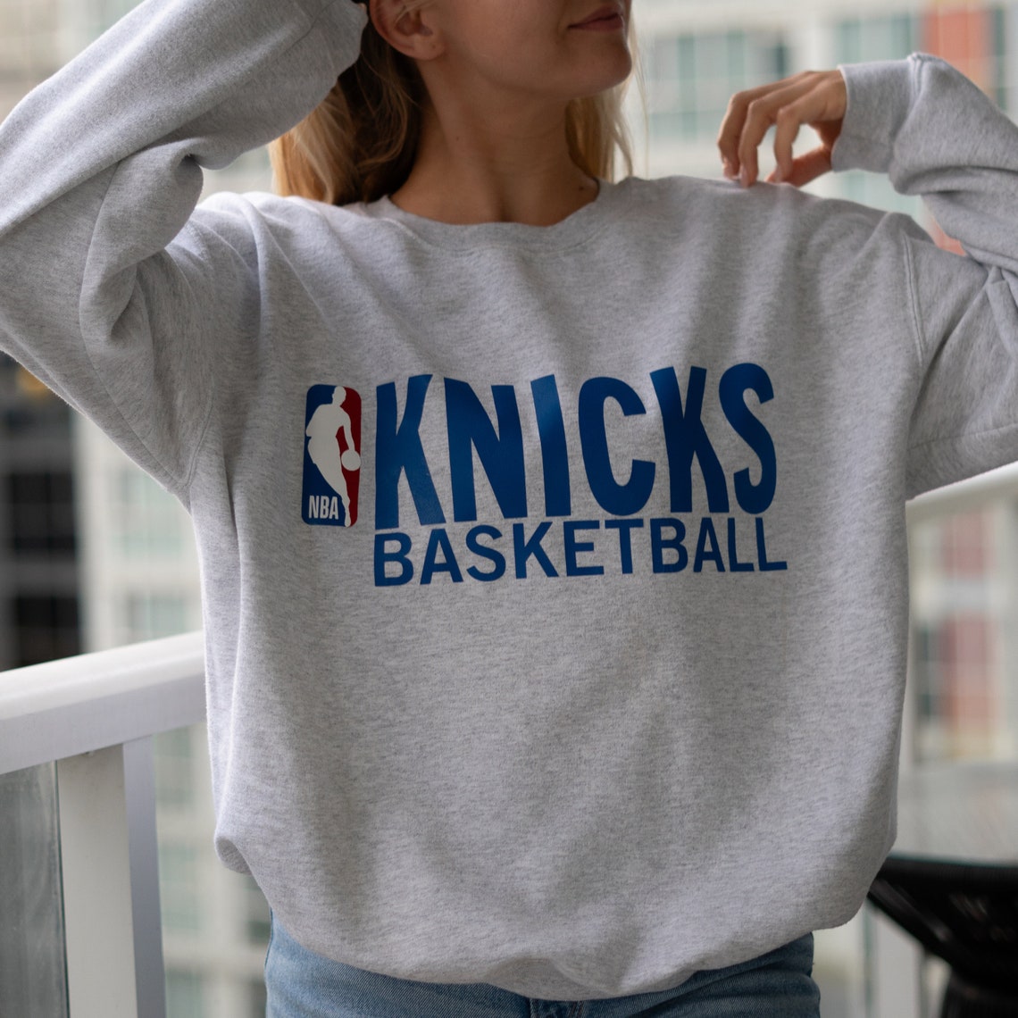 Vintage Knicks Sweater Basketball Sweater Sports Crewneck Etsy Canada
