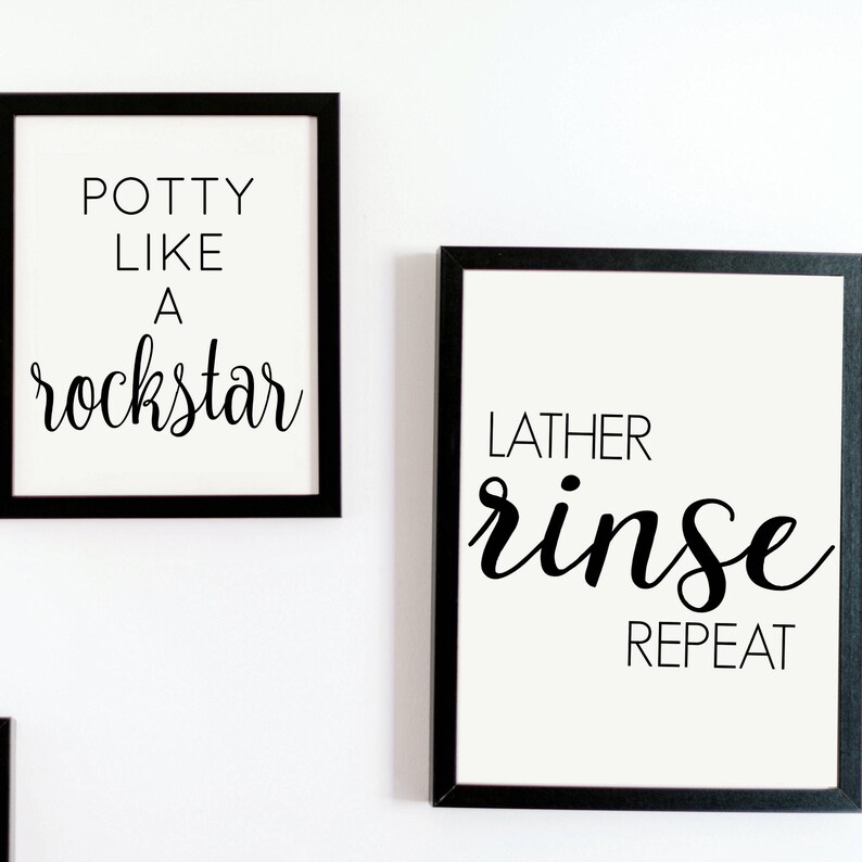 Lather Rinse Repeat Wall Art Print / Bathroom Printable / Bathroom Wall ...