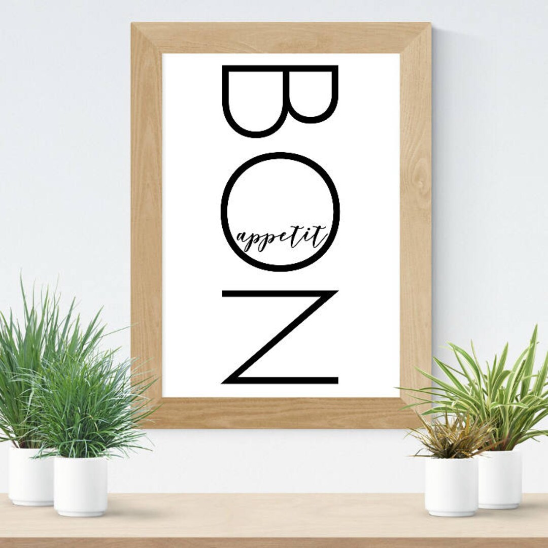 Bon Appetit Wall Art Print / Bon Appetit Printable / Bon Appetit Wall ...