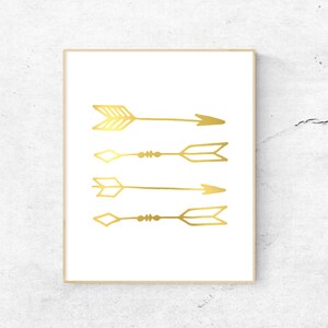 Gold Arrows Wall Art Print / Gold Arrows Printable / Gold Arrows Wall Decor