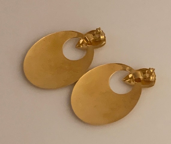 Vintage 1980s Gold Tone Earrings - image 5