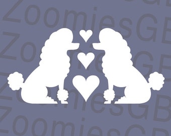 POODLE sticker. Toy poodle decal, poodle gift, dog glass safety sticker, car van vehicle decal, dog wall transfer. Miniature poodle motif.