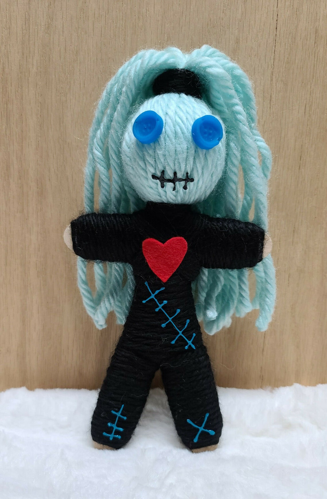 Handmade wood stick VooDoo Doll with pins 8 inches tall Etsy